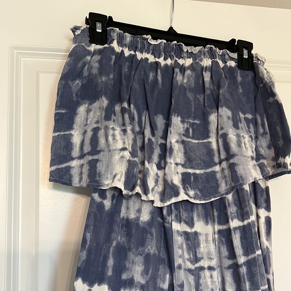 Strapless blue tie dye jump suit! - Picture 2 of 3